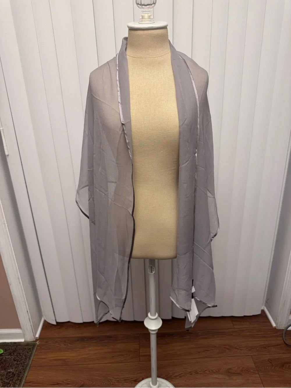 Light Gray Sheer Chiffon Wrap - Women's Scarf